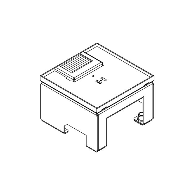 Produktbild UBD 132 052  -  Unterflur-Bodendose UBD 130 inkl. Deckel, flach (SVZ), ohne Kante, 5mm Vertiefung und 1 Bürstenauslass